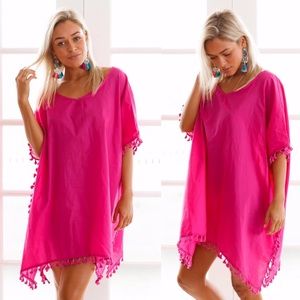 Pom💕Pom Tassel Beach Coverup Dress